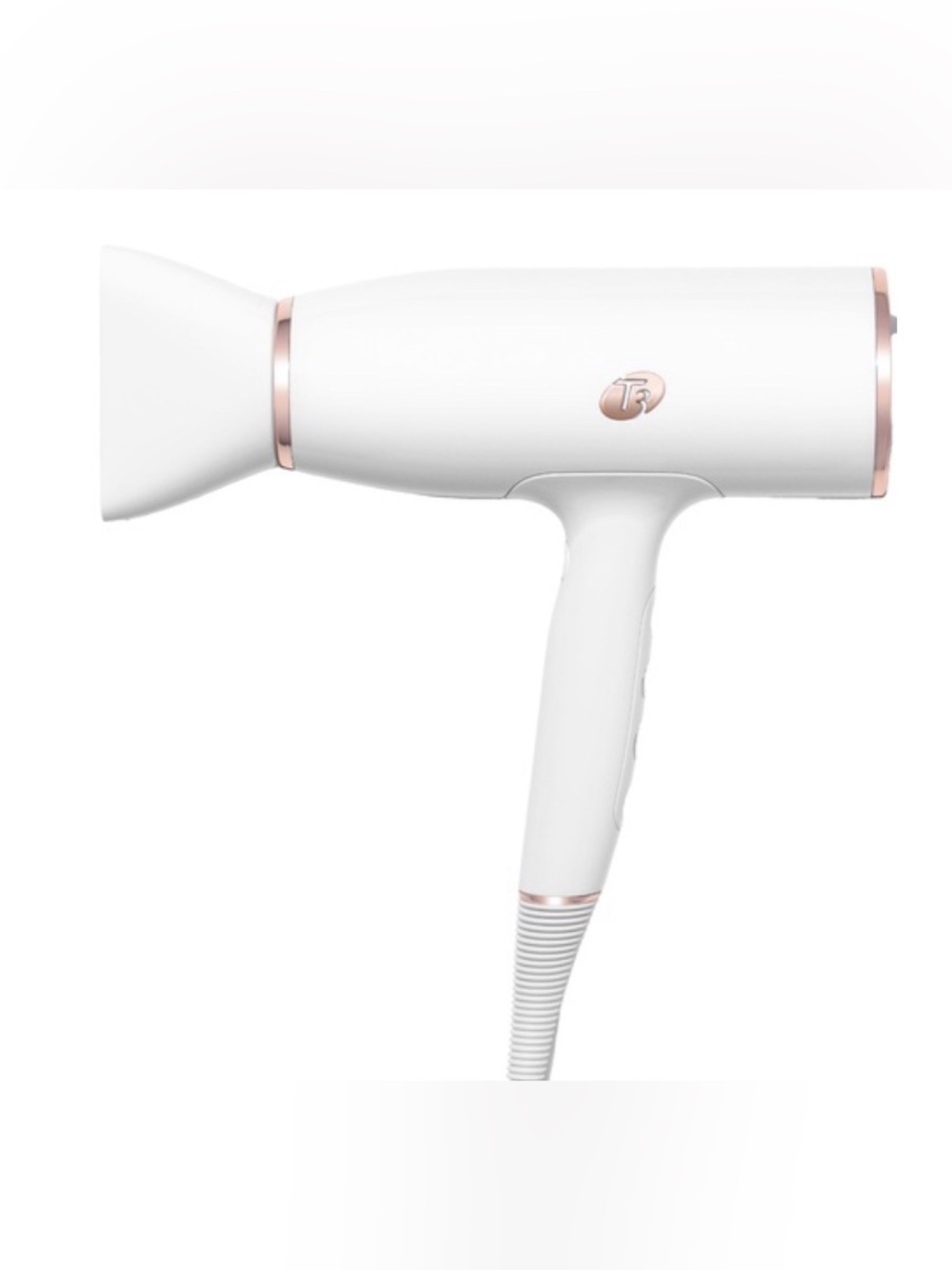 T3 AIRELUXE PROFESSIONAL HAIR DRYER Featherweight White & Rose Gold Like New